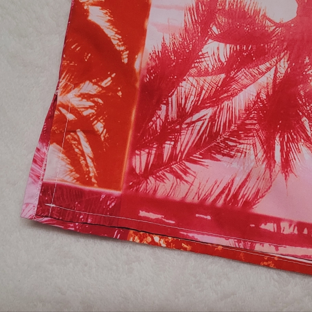 Air Play Sport Vintage 80s Neon Orange Red Palm Tree Tropical Print Mini Pencil - Picture 5 of 11
